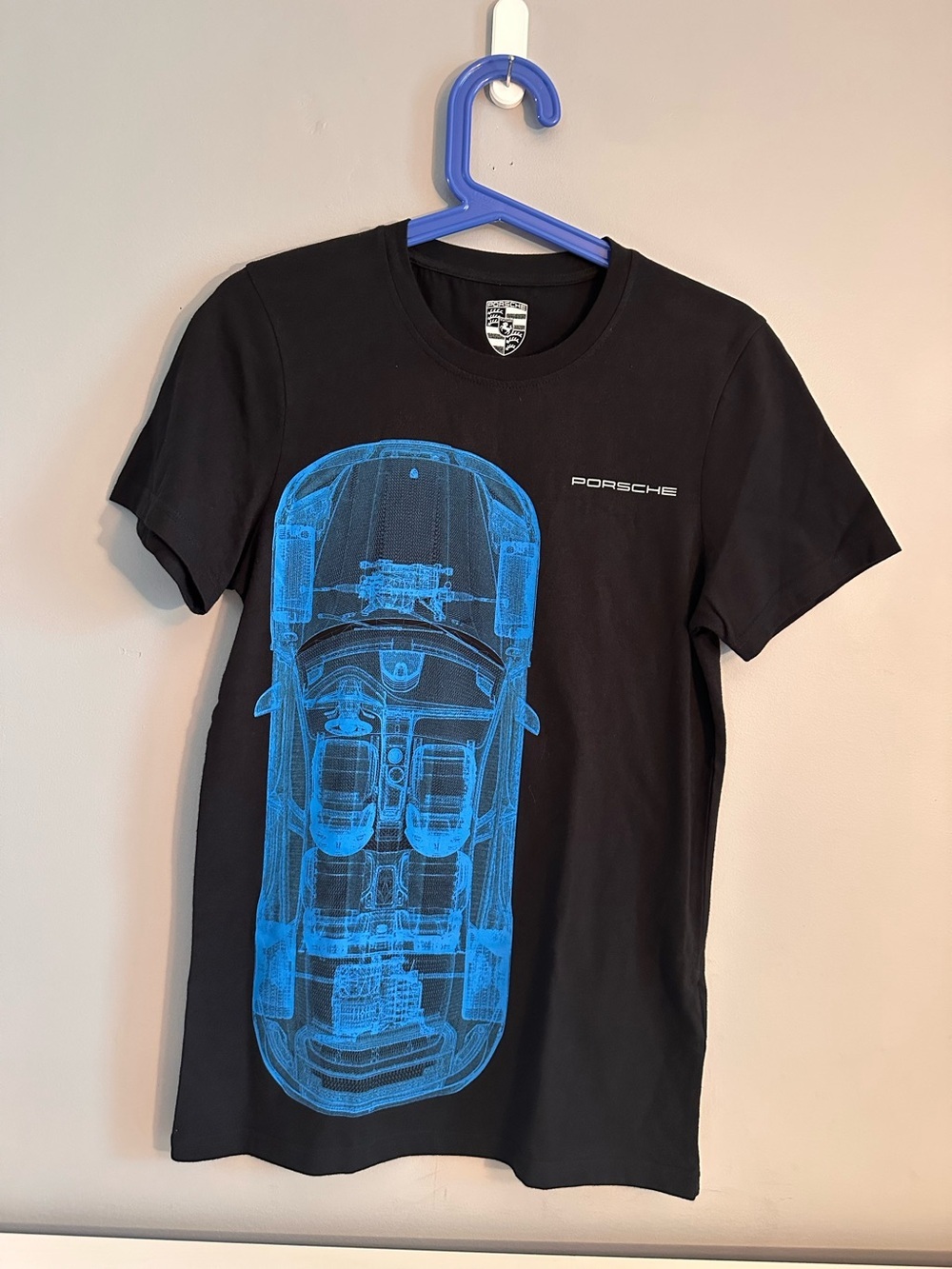 Porsche - Rare Collectors T-Shirt, “Porsche Taycan” No 16, Black & Blue, US XXS
